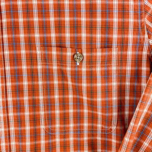Boston Traders Shirt Mens Extra Large Orange Plaid Outdoor Business Casual Camp - Picture 3 of 11